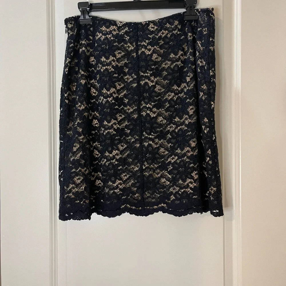 Inc International Concepts Black Lace Skirt with Beige Lining Size 12